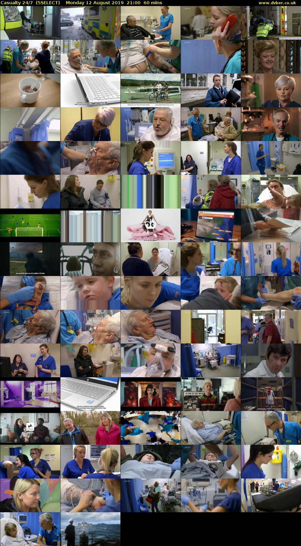 Casualty 24/7  (5SELECT) Monday 12 August 2019 21:00 - 22:00