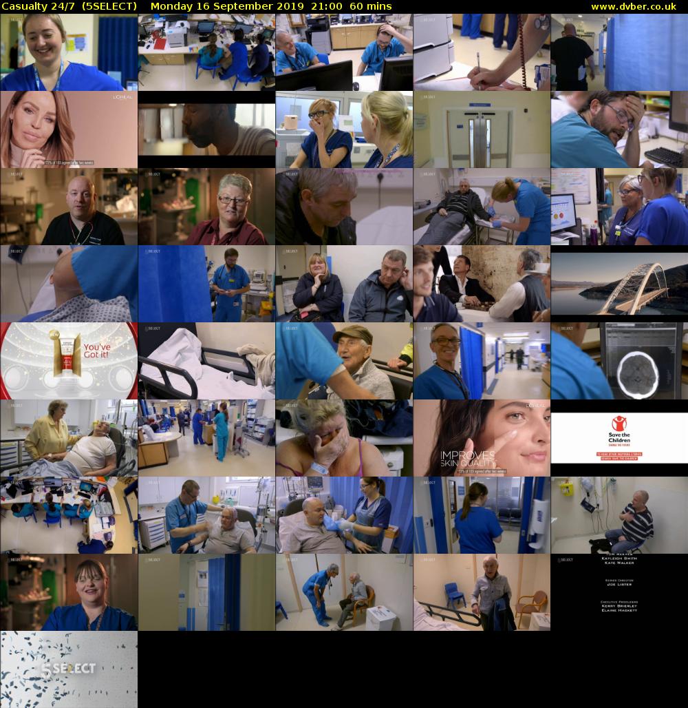 Casualty 24/7  (5SELECT) Monday 16 September 2019 21:00 - 22:00