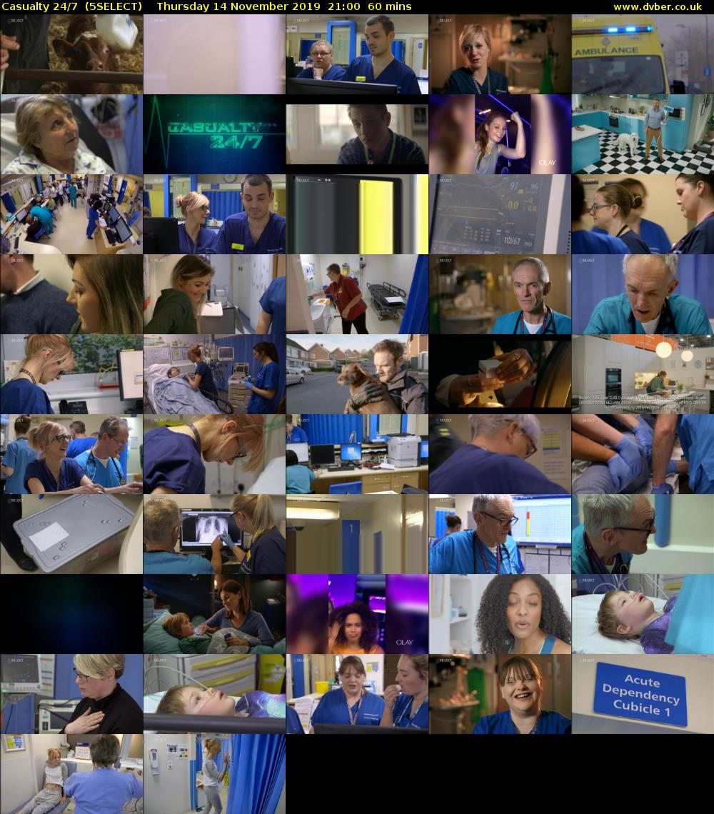 Casualty 24/7  (5SELECT) Thursday 14 November 2019 21:00 - 22:00