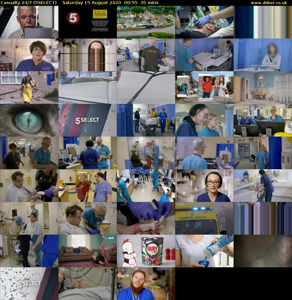 Casualty 24/7 (5SELECT) Saturday 15 August 2020 00:55 - 01:30