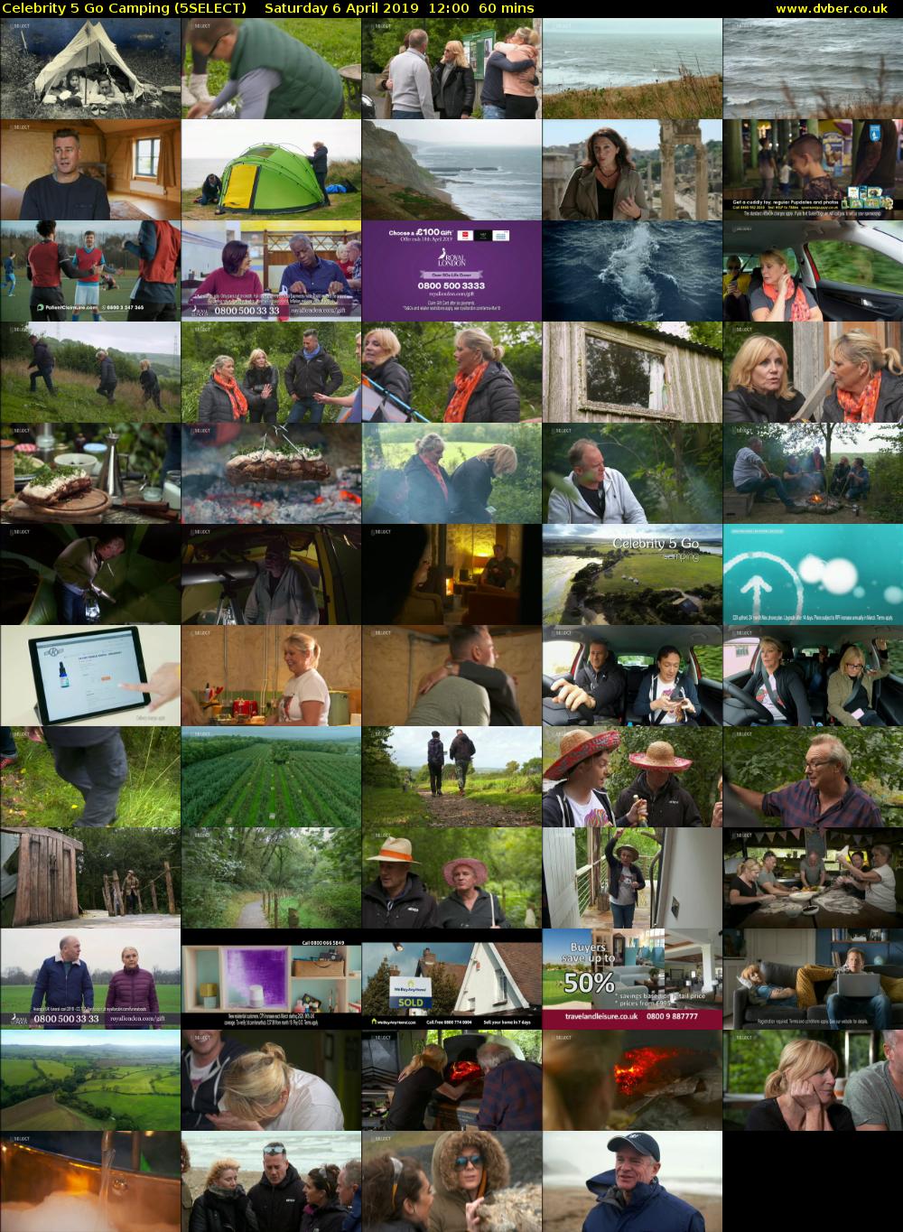 Celebrity 5 Go Camping (5SELECT) Saturday 6 April 2019 12:00 - 13:00