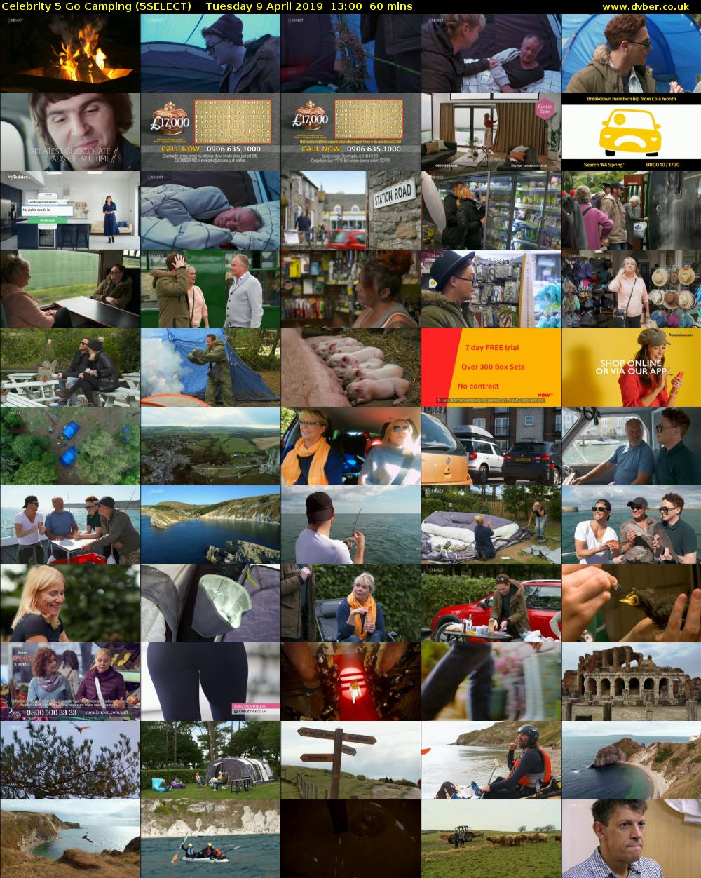 Celebrity 5 Go Camping (5SELECT) Tuesday 9 April 2019 13:00 - 14:00