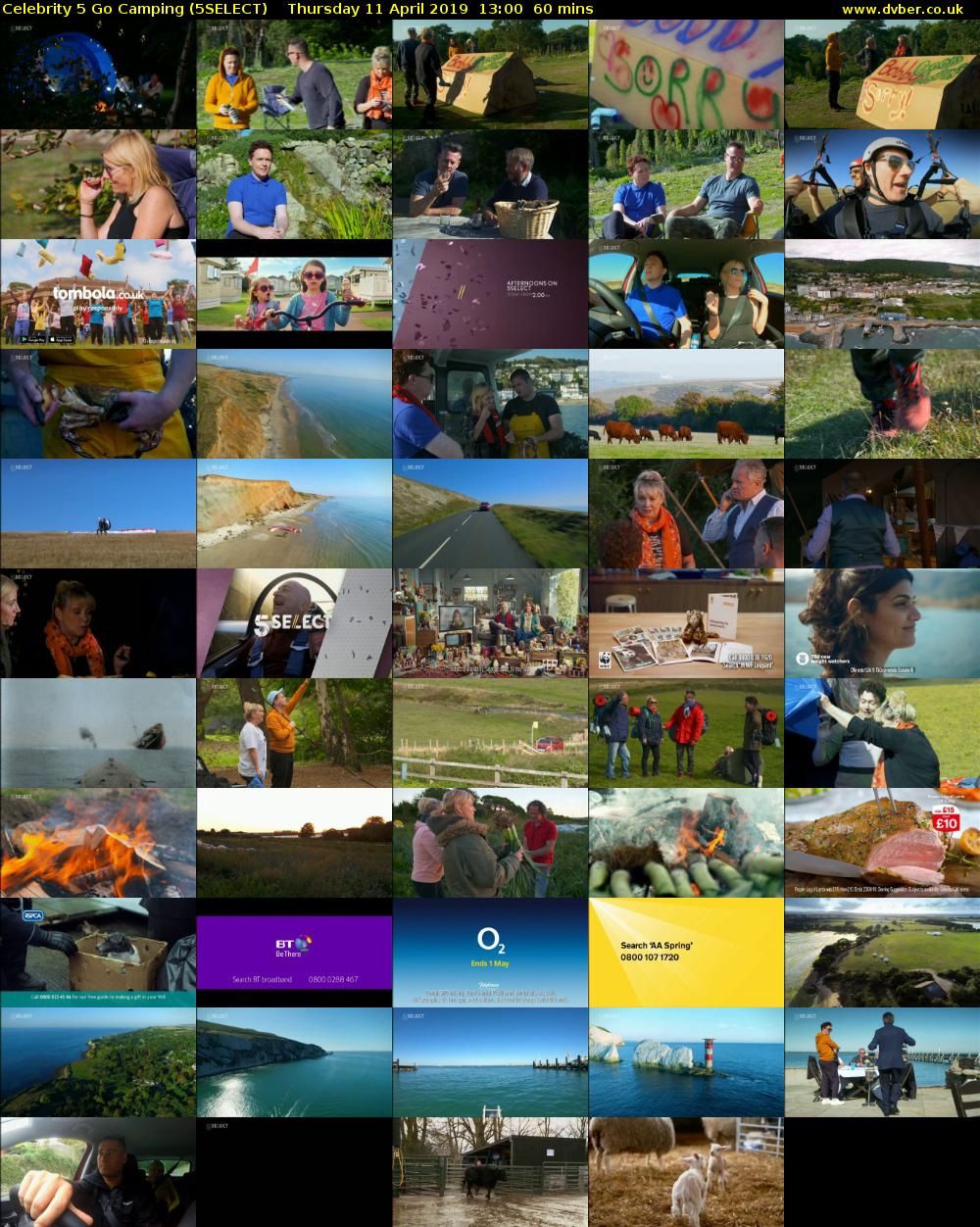 Celebrity 5 Go Camping (5SELECT) Thursday 11 April 2019 13:00 - 14:00