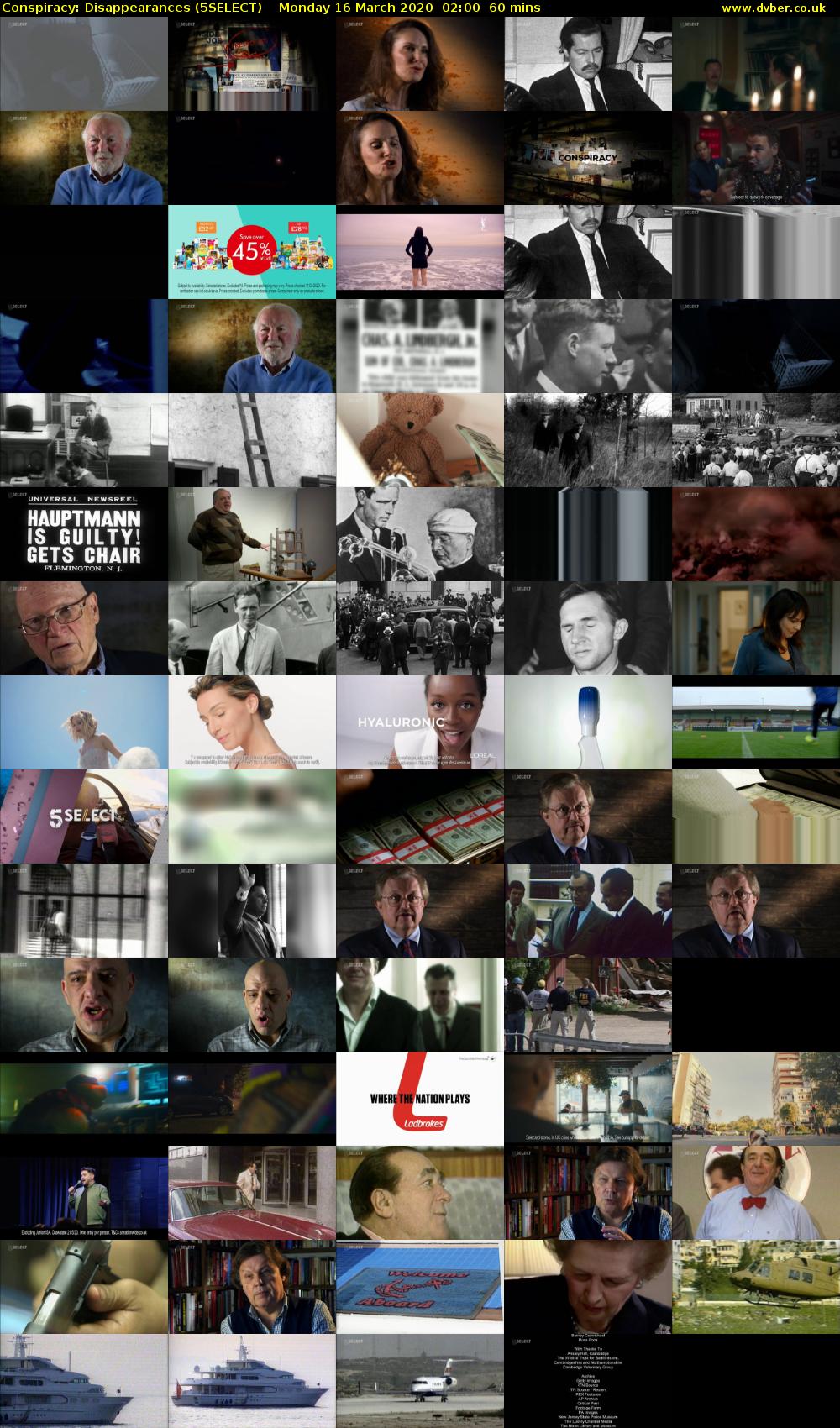 Conspiracy: Disappearances (5SELECT) Monday 16 March 2020 02:00 - 03:00