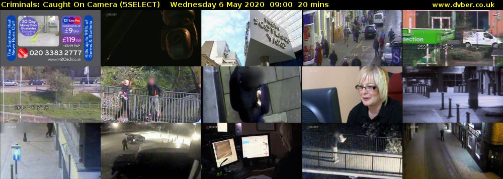 Criminals: Caught On Camera (5SELECT) Wednesday 6 May 2020 09:00 - 09:20