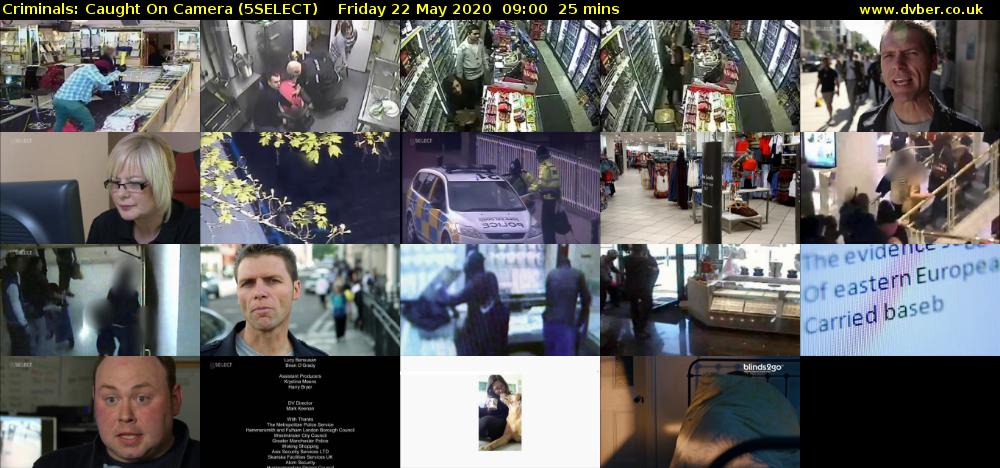 Criminals: Caught On Camera (5SELECT) Friday 22 May 2020 09:00 - 09:25