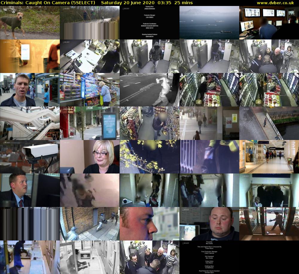 Criminals: Caught On Camera (5SELECT) Saturday 20 June 2020 03:35 - 04:00