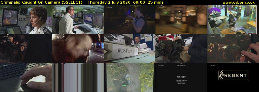 Criminals: Caught On Camera (5SELECT) Thursday 2 July 2020 09:00 - 09:25