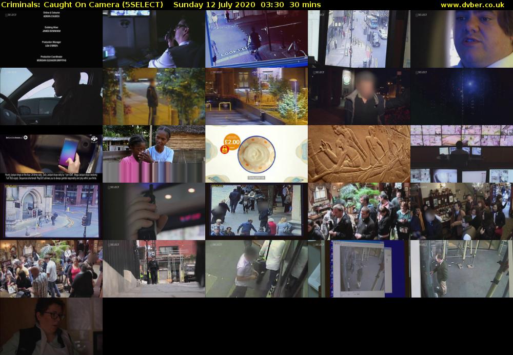 Criminals: Caught On Camera (5SELECT) Sunday 12 July 2020 03:30 - 04:00