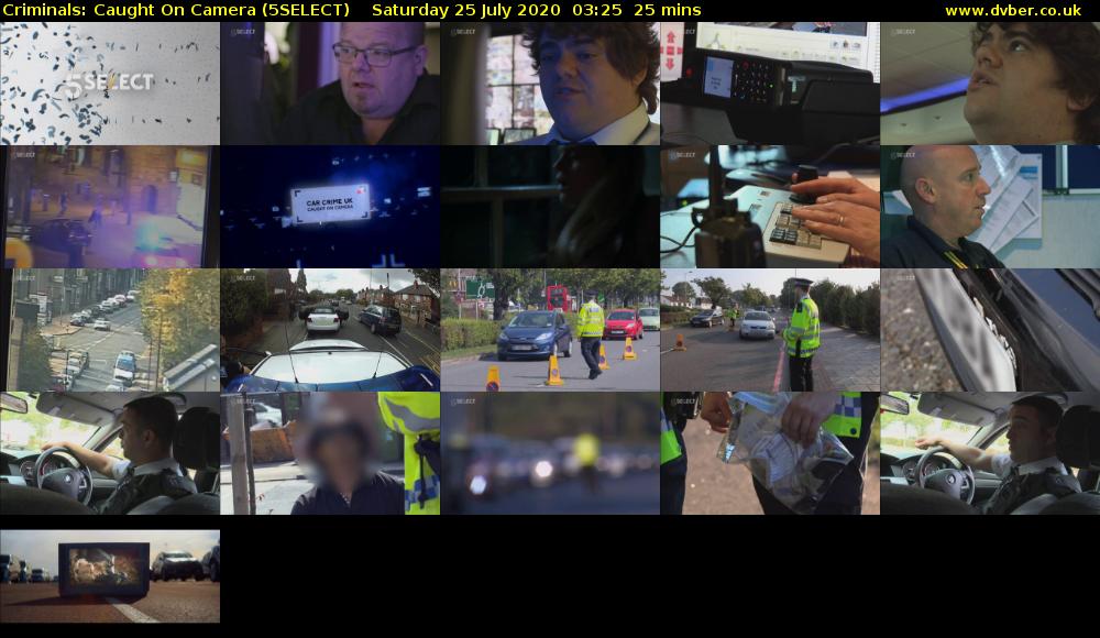 Criminals: Caught On Camera (5SELECT) Saturday 25 July 2020 03:25 - 03:50