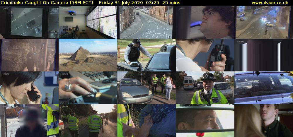 Criminals: Caught On Camera (5SELECT) Friday 31 July 2020 03:25 - 03:50