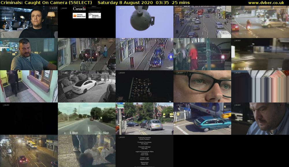 Criminals: Caught On Camera (5SELECT) Saturday 8 August 2020 03:35 - 04:00