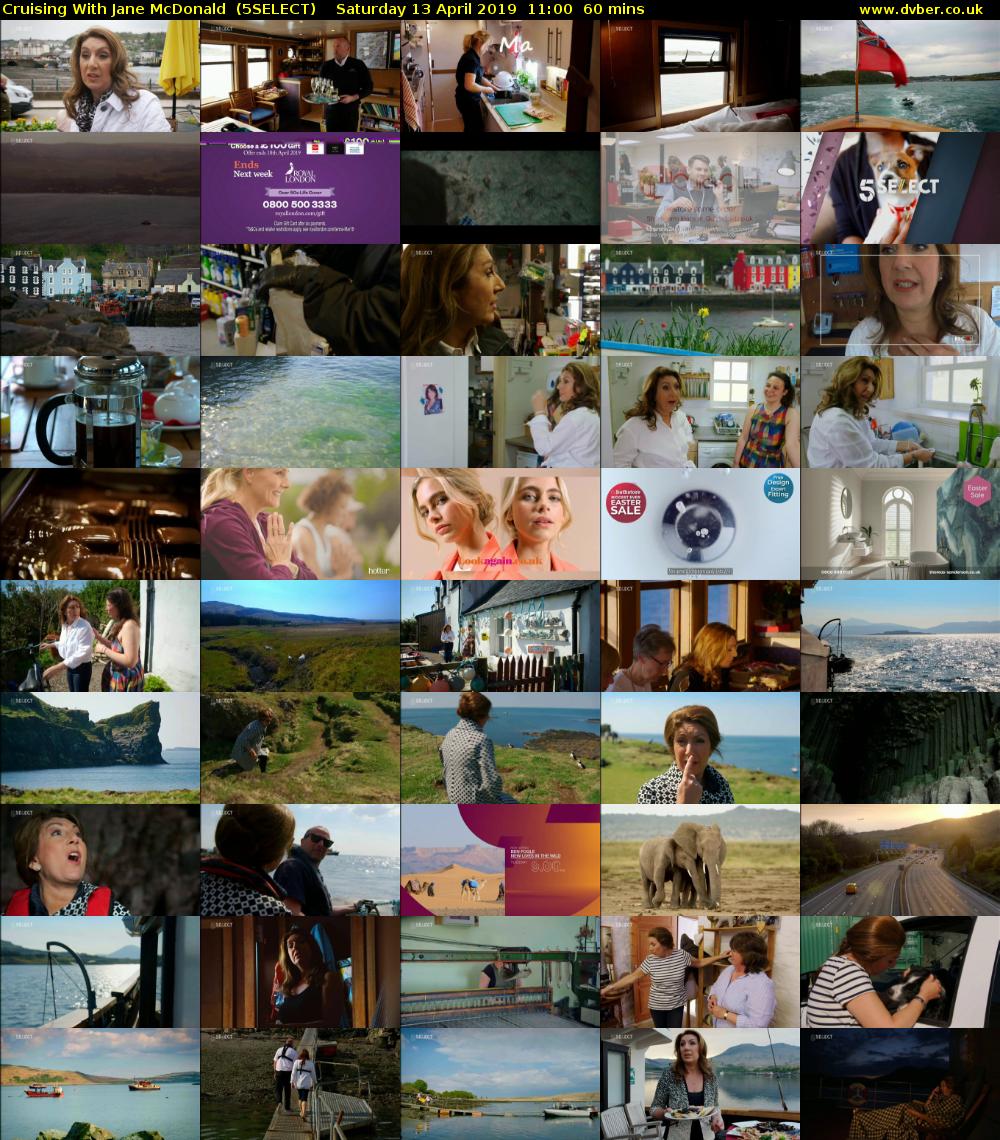 Cruising With Jane McDonald  (5SELECT) Saturday 13 April 2019 11:00 - 12:00