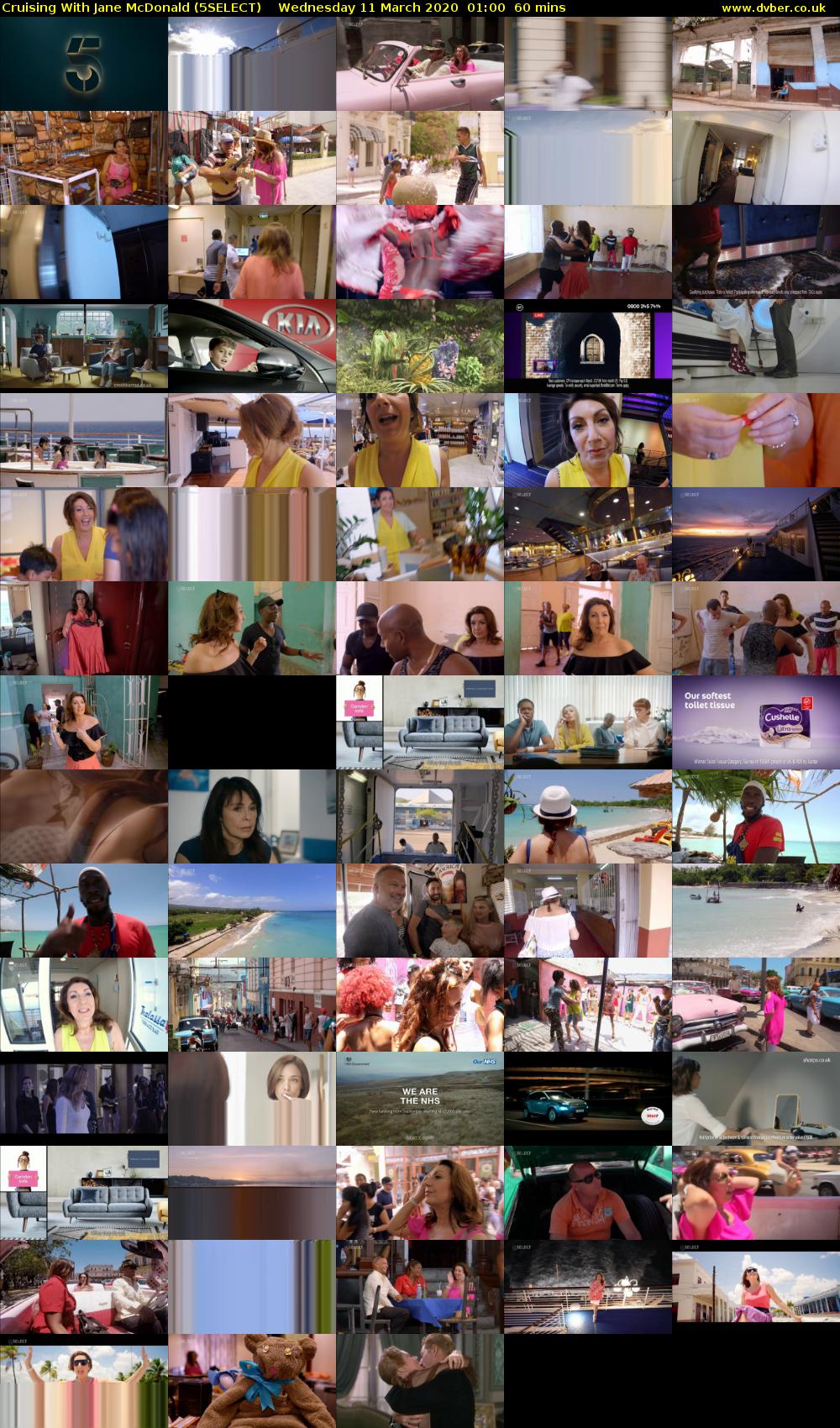 Cruising With Jane McDonald (5SELECT) Wednesday 11 March 2020 01:00 - 02:00