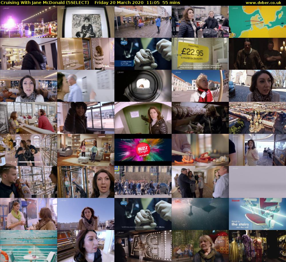 Cruising With Jane McDonald (5SELECT) Friday 20 March 2020 11:05 - 12:00