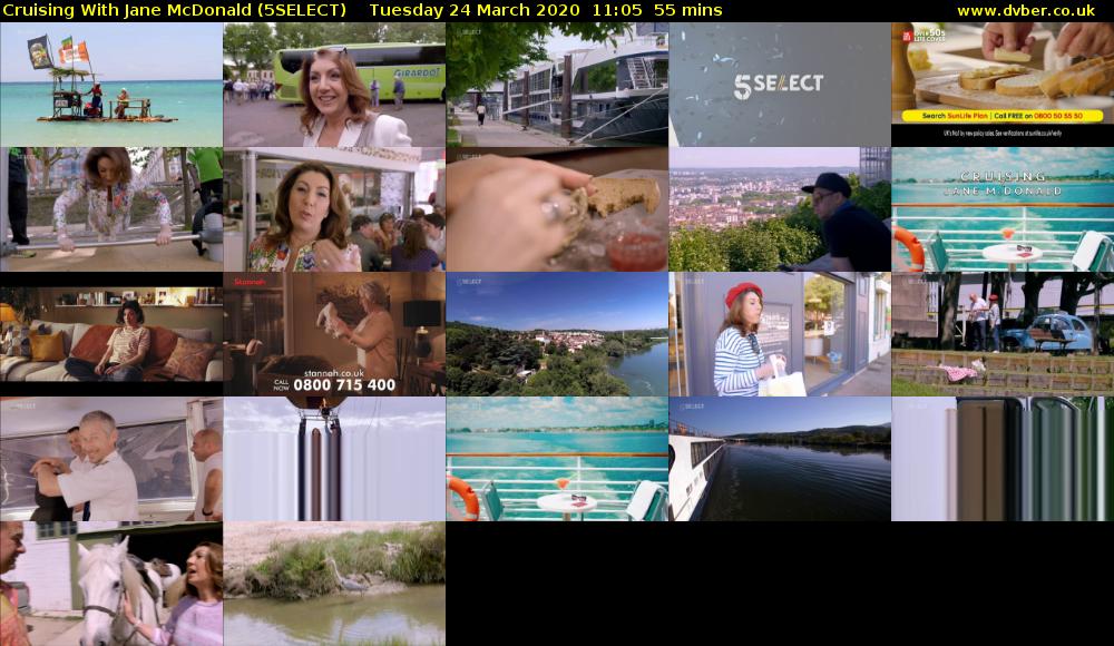 Cruising With Jane McDonald (5SELECT) Tuesday 24 March 2020 11:05 - 12:00