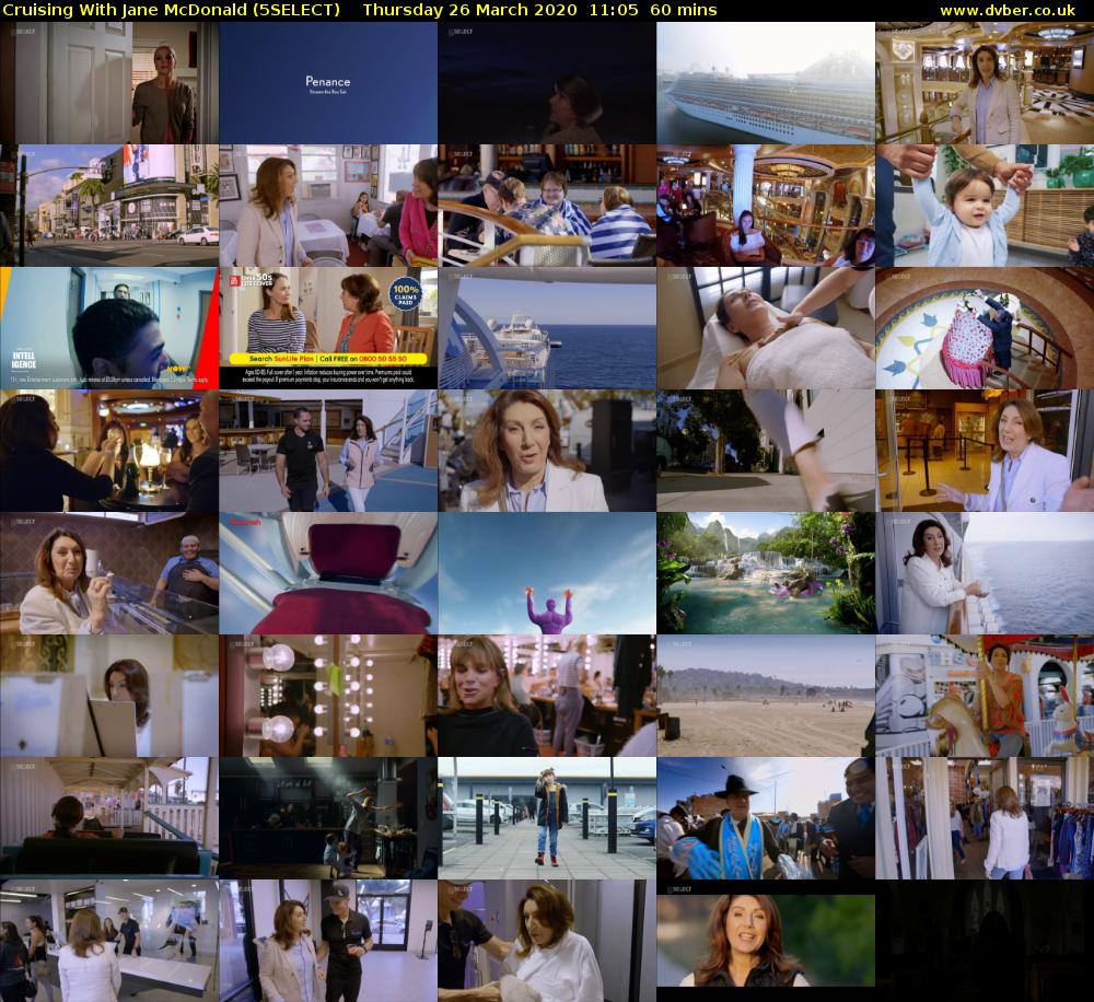 Cruising With Jane McDonald (5SELECT) Thursday 26 March 2020 11:05 - 12:05
