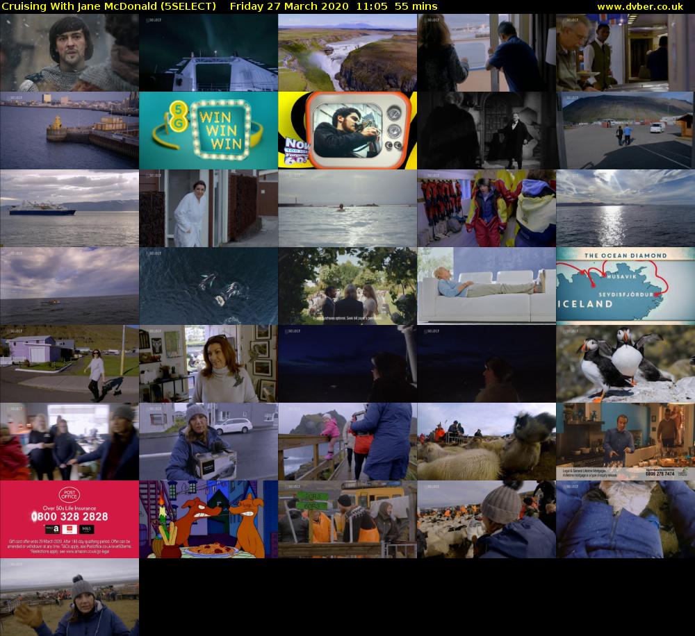 Cruising With Jane McDonald (5SELECT) Friday 27 March 2020 11:05 - 12:00