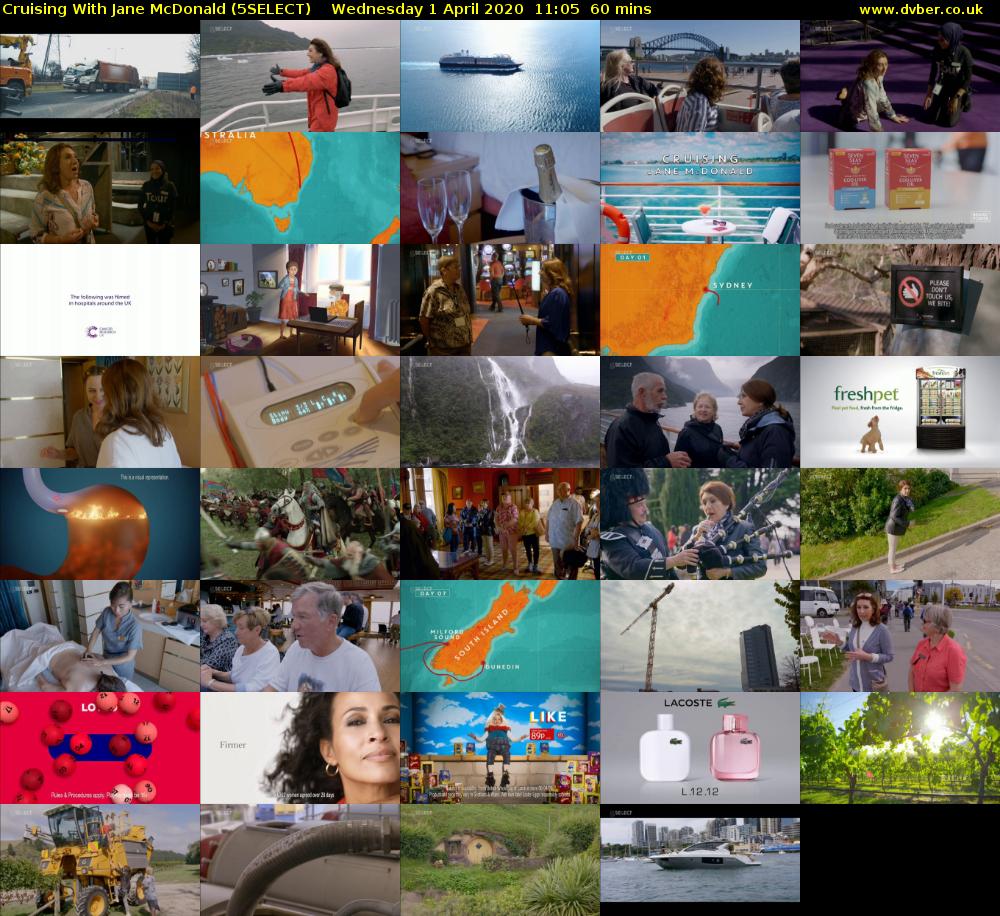 Cruising With Jane McDonald (5SELECT) Wednesday 1 April 2020 11:05 - 12:05