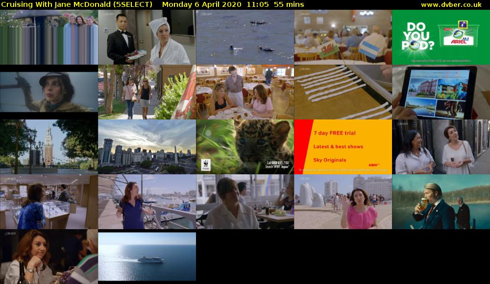 Cruising With Jane McDonald (5SELECT) Monday 6 April 2020 11:05 - 12:00