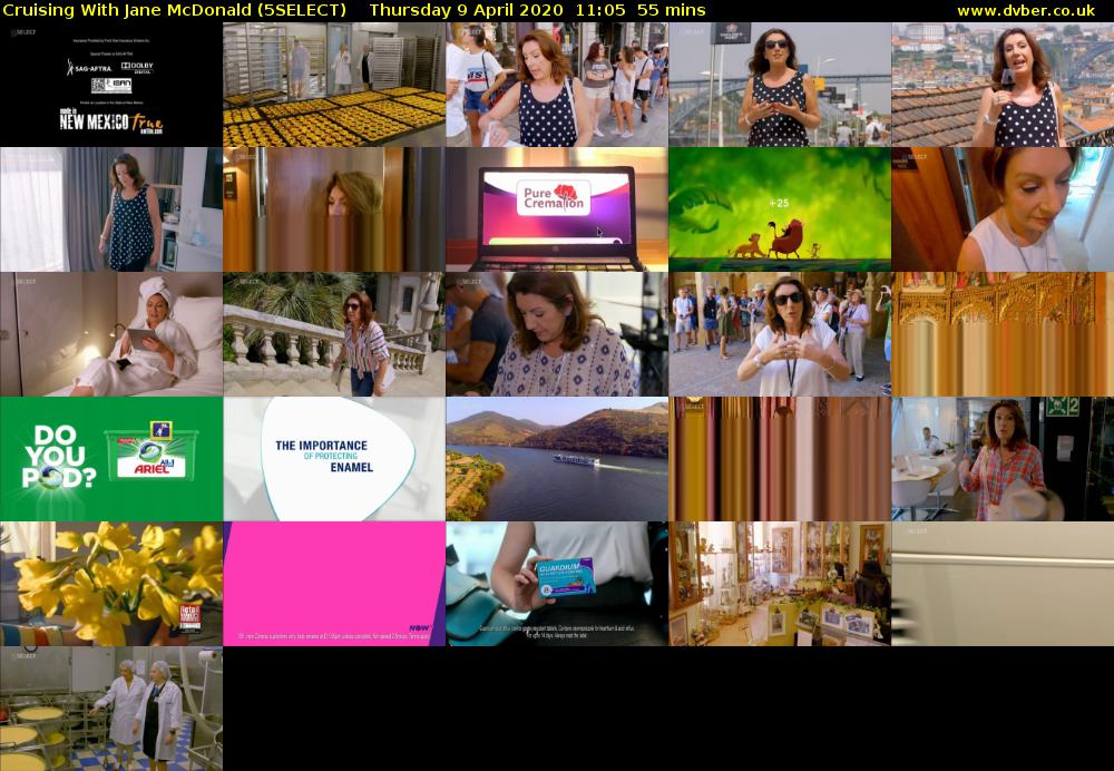 Cruising With Jane McDonald (5SELECT) Thursday 9 April 2020 11:05 - 12:00