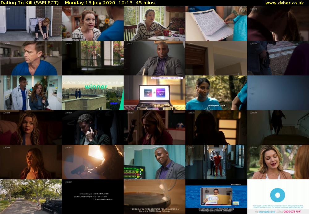 Dating To Kill (5SELECT) Monday 13 July 2020 10:15 - 11:00