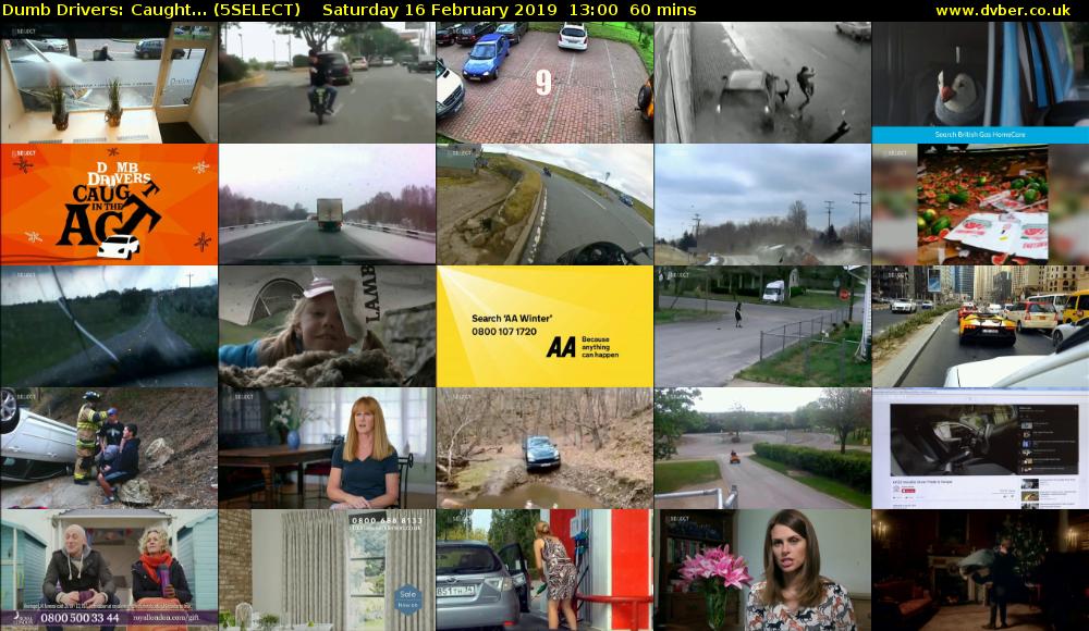 Dumb Drivers: Caught... (5SELECT) Saturday 16 February 2019 13:00 - 14:00