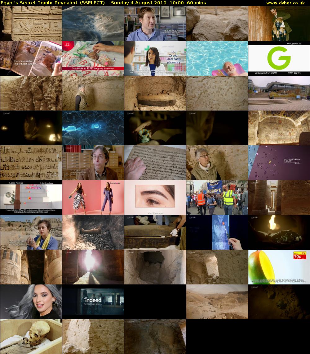Egypt's Secret Tomb: Revealed  (5SELECT) Sunday 4 August 2019 10:00 - 11:00