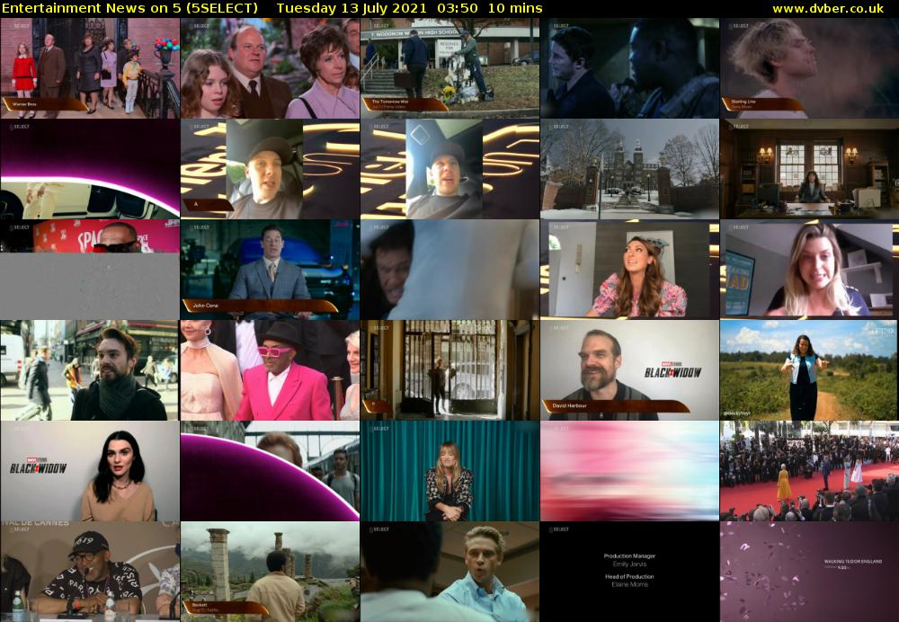 Entertainment News on 5 (5SELECT) Tuesday 13 July 2021 03:50 - 04:00