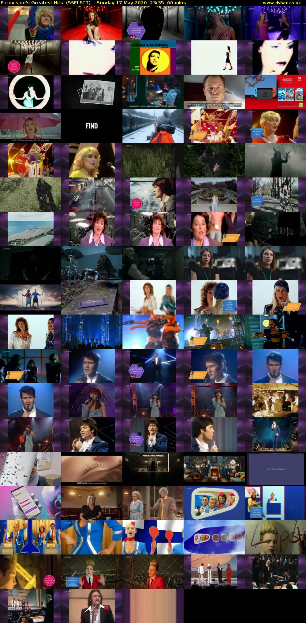 Eurovision's Greatest Hits  (5SELECT) Sunday 17 May 2020 23:35 - 00:35