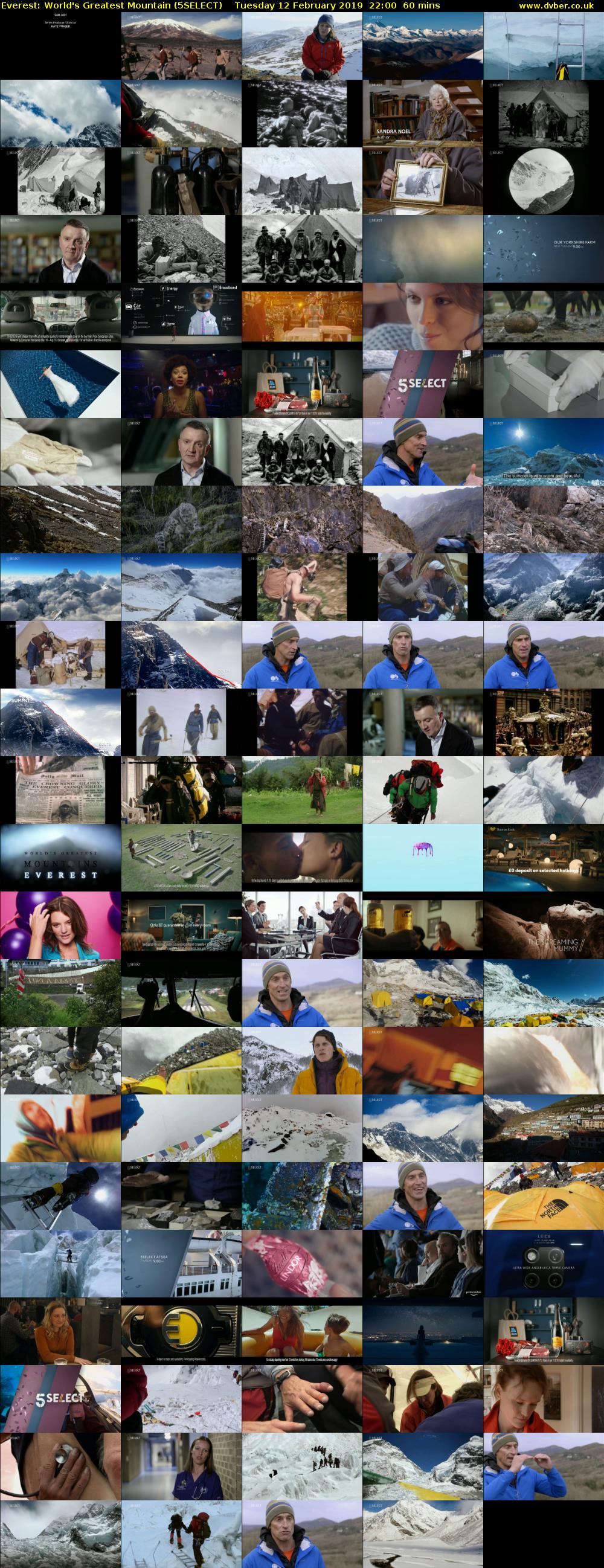 Everest: World's Greatest Mountain (5SELECT) Tuesday 12 February 2019 22:00 - 23:00