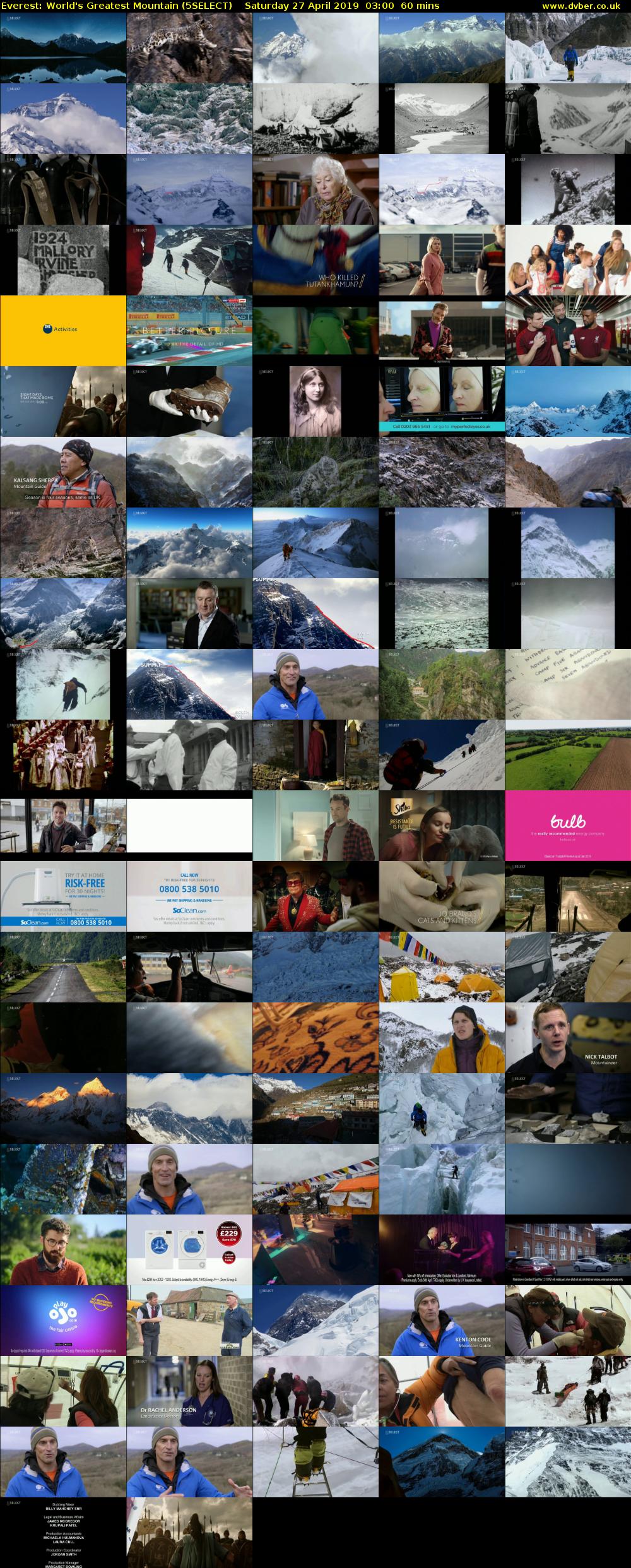 Everest: World's Greatest Mountain (5SELECT) Saturday 27 April 2019 03:00 - 04:00