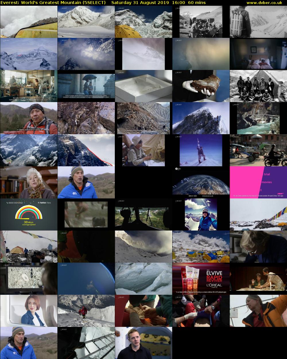 Everest: World's Greatest Mountain (5SELECT) Saturday 31 August 2019 16:00 - 17:00
