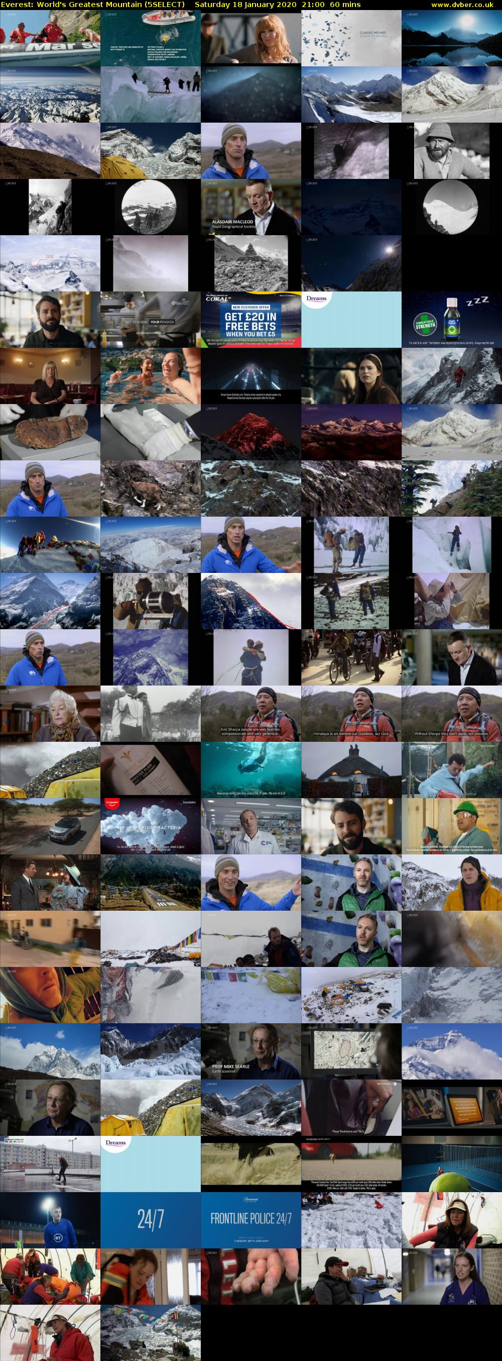 Everest: World's Greatest Mountain (5SELECT) Saturday 18 January 2020 21:00 - 22:00