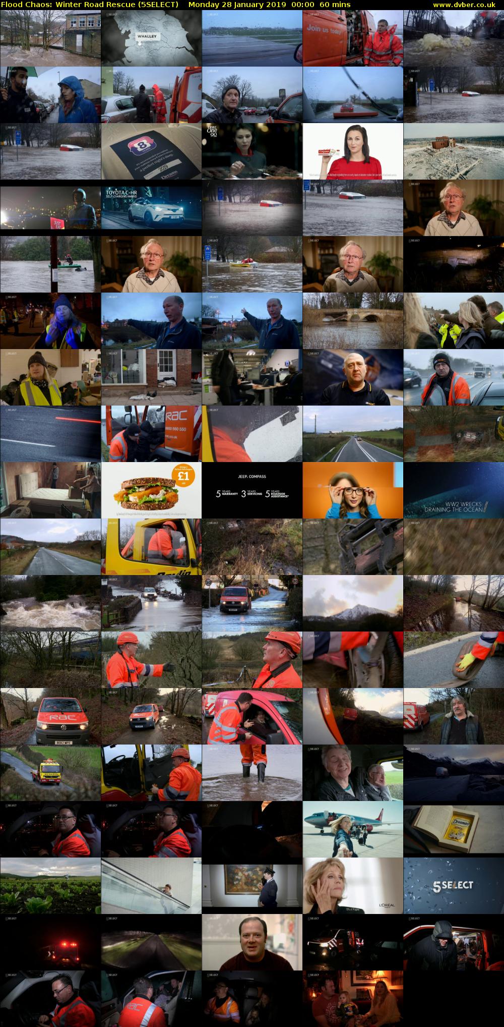 Flood Chaos: Winter Road Rescue (5SELECT) Monday 28 January 2019 00:00 - 01:00