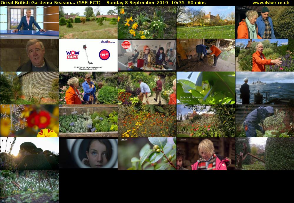 Great British Gardens: Season... (5SELECT) Sunday 8 September 2019 10:35 - 11:35
