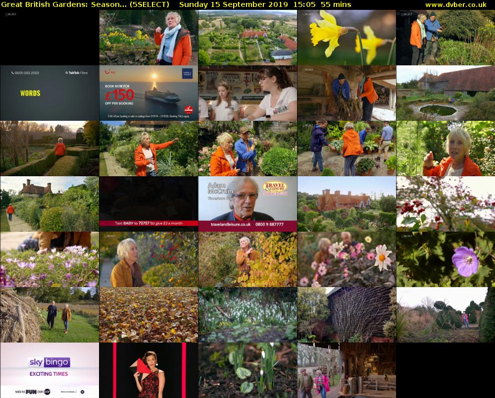 Great British Gardens: Season... (5SELECT) Sunday 15 September 2019 15:05 - 16:00