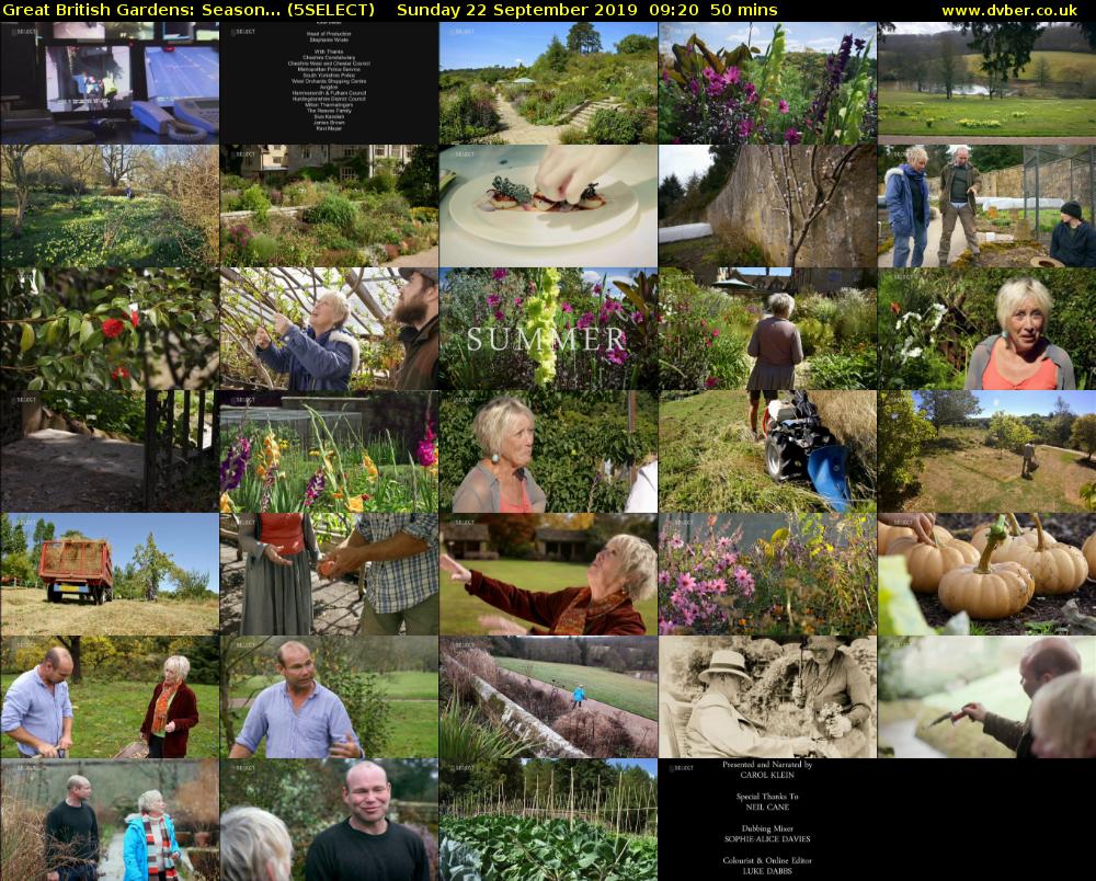Great British Gardens: Season... (5SELECT) Sunday 22 September 2019 09:20 - 10:10