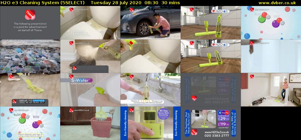 H2O e3 Cleaning System (5SELECT) Tuesday 28 July 2020 08:30 - 09:00