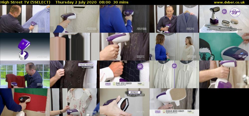 High Street TV (5SELECT) Thursday 2 July 2020 08:00 - 08:30