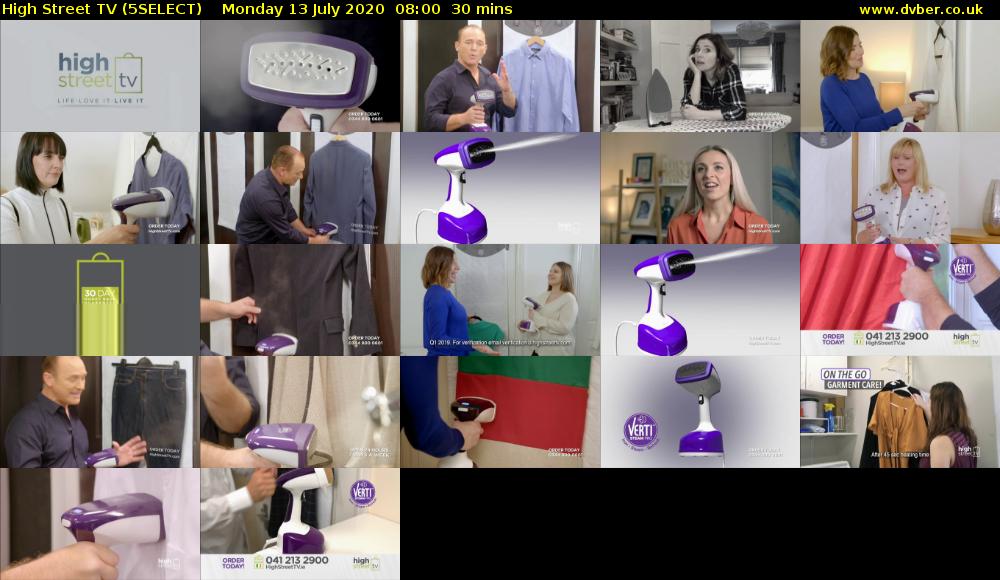 High Street TV (5SELECT) Monday 13 July 2020 08:00 - 08:30