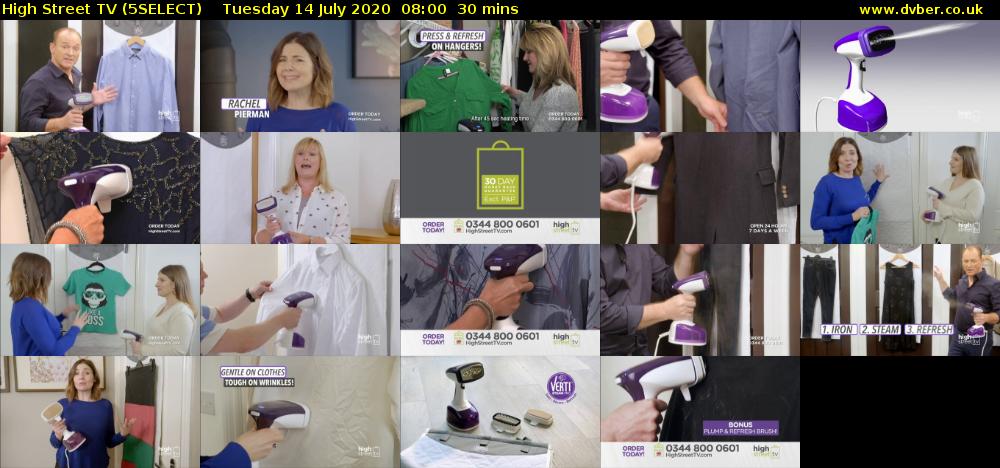 High Street TV (5SELECT) Tuesday 14 July 2020 08:00 - 08:30