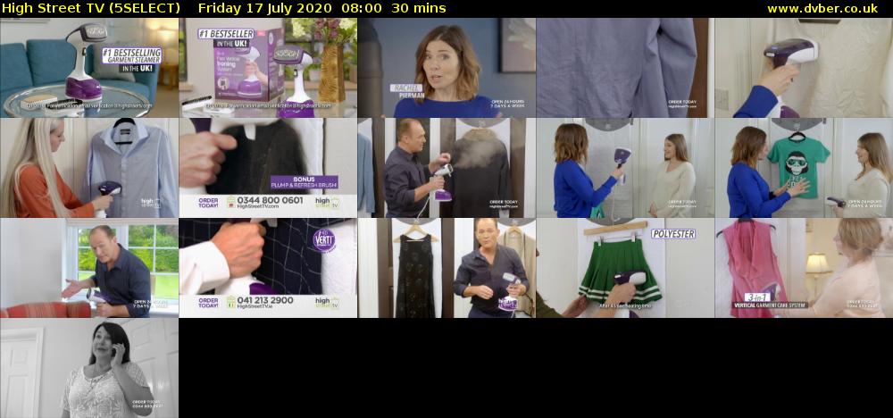 High Street TV (5SELECT) Friday 17 July 2020 08:00 - 08:30