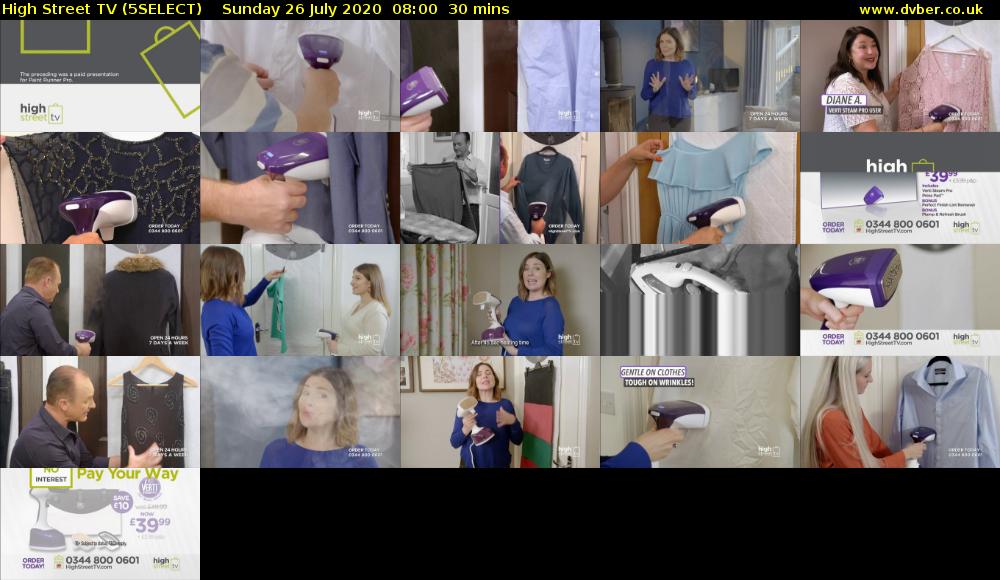 High Street TV (5SELECT) Sunday 26 July 2020 08:00 - 08:30