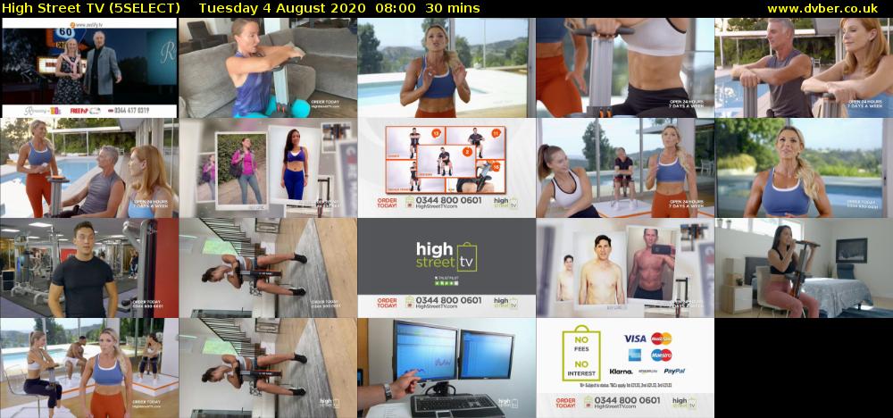 High Street TV (5SELECT) Tuesday 4 August 2020 08:00 - 08:30