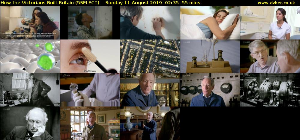 How the Victorians Built Britain (5SELECT) Sunday 11 August 2019 02:35 - 03:30