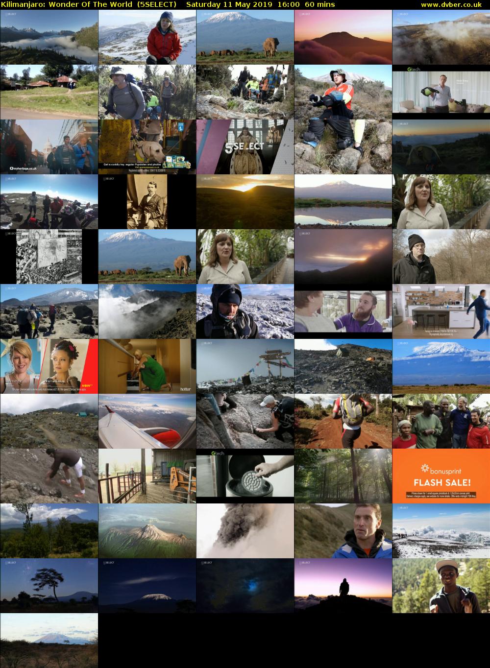 Kilimanjaro: Wonder Of The World  (5SELECT) Saturday 11 May 2019 16:00 - 17:00