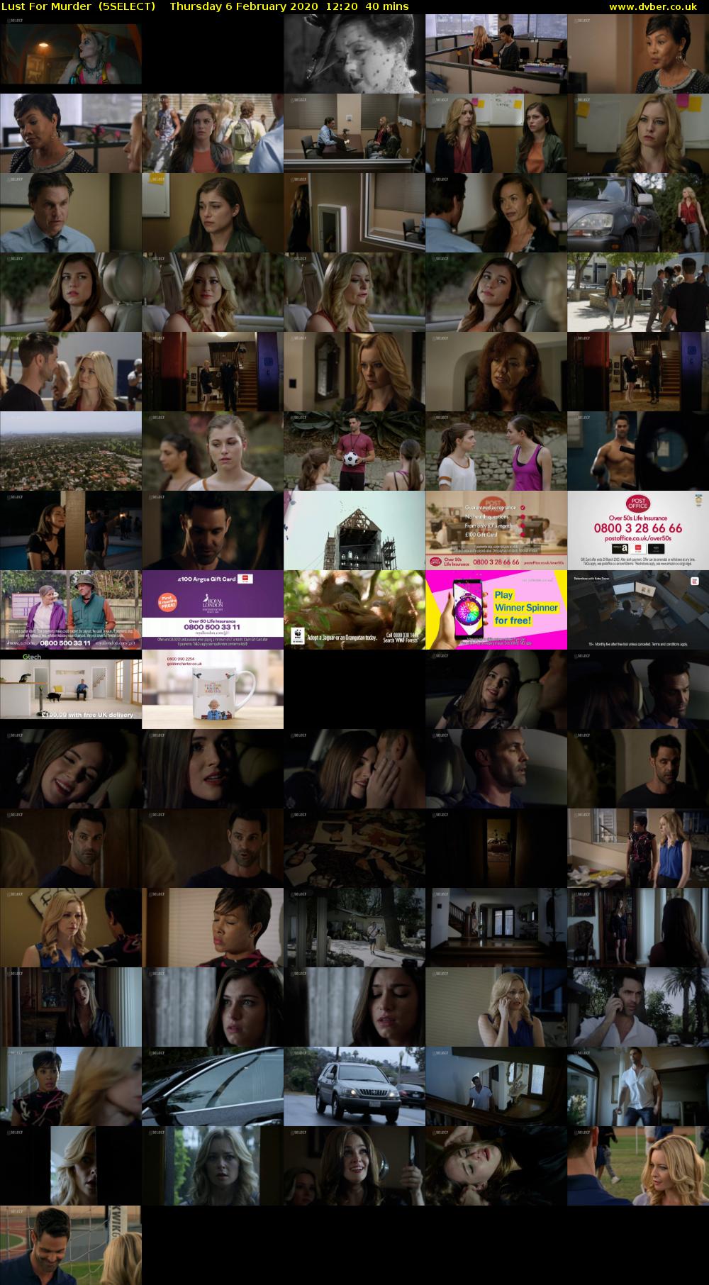 Lust For Murder  (5SELECT) Thursday 6 February 2020 12:20 - 13:00