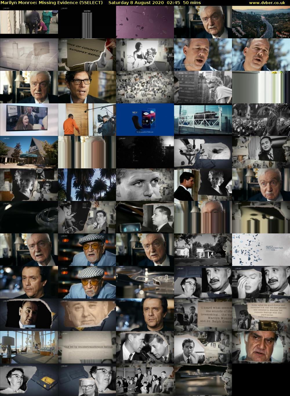 Marilyn Monroe: Missing Evidence (5SELECT) Saturday 8 August 2020 02:45 - 03:35