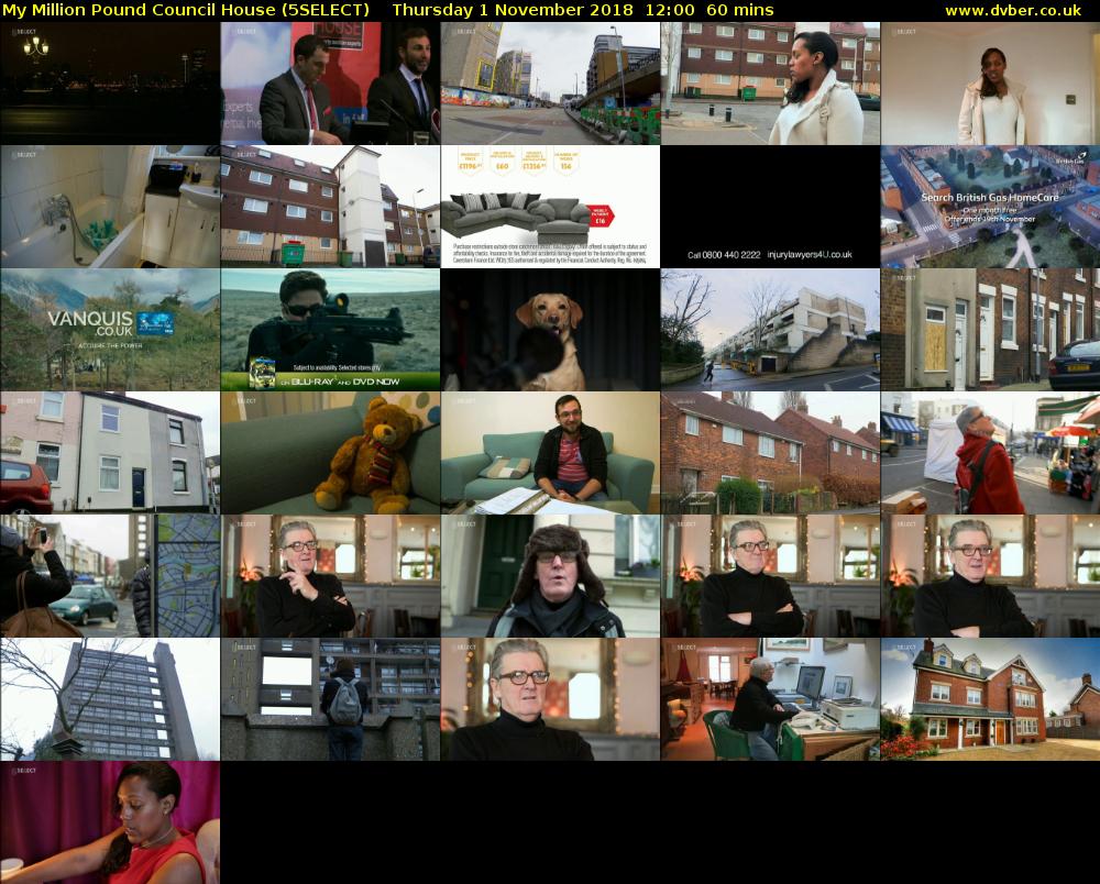 My Million Pound Council House (5SELECT) Thursday 1 November 2018 12:00 - 13:00